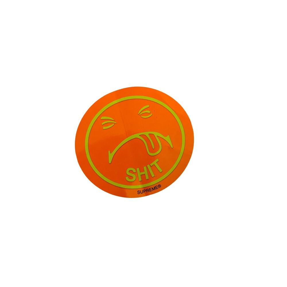 Supreme Sh1t Face Sticker Orange Green Graphic Streetwear Authentic